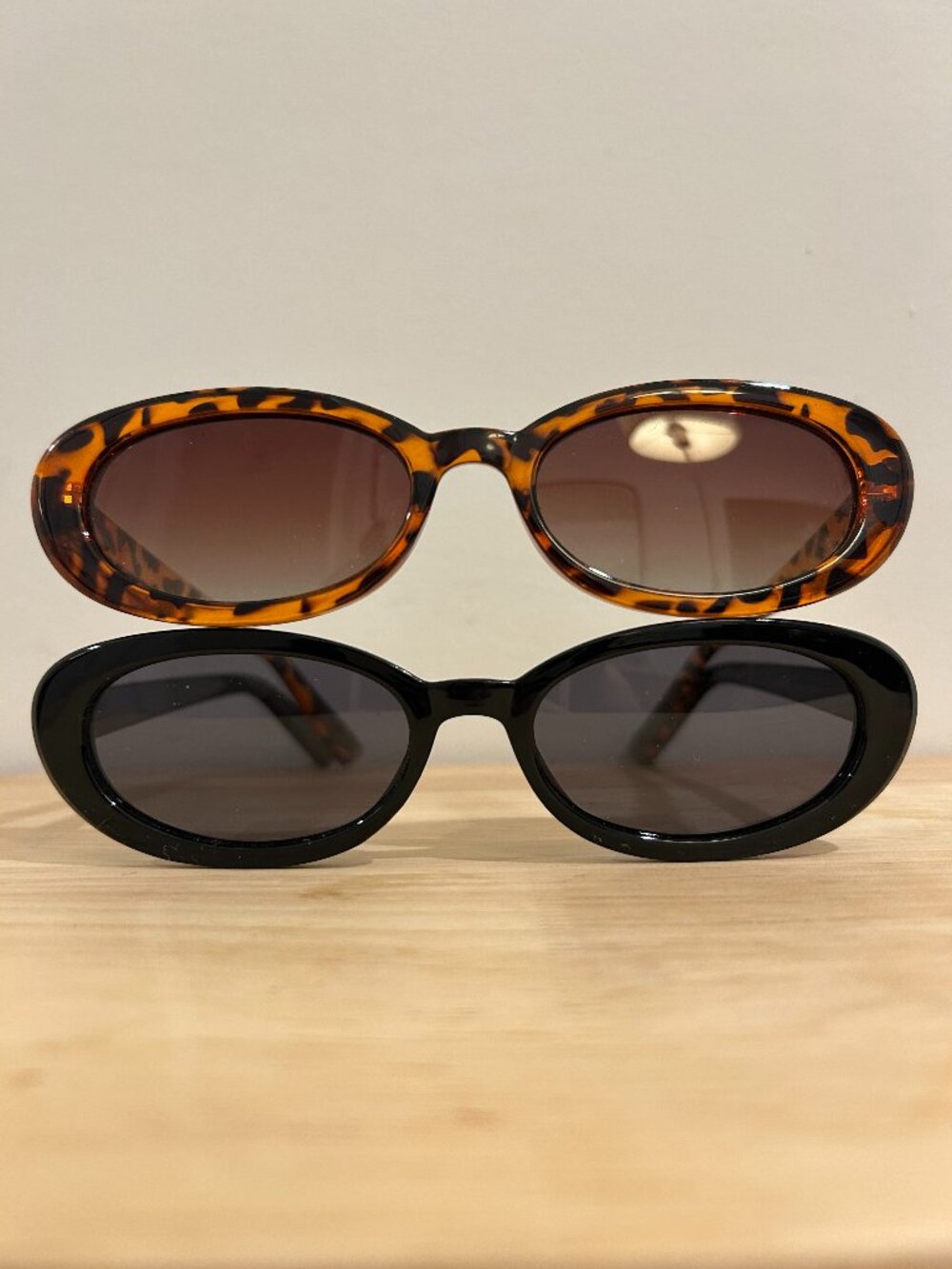 🌟Free With Purchase🌟 Set of Two Polarized Oval Sunglasses in Black and Brown